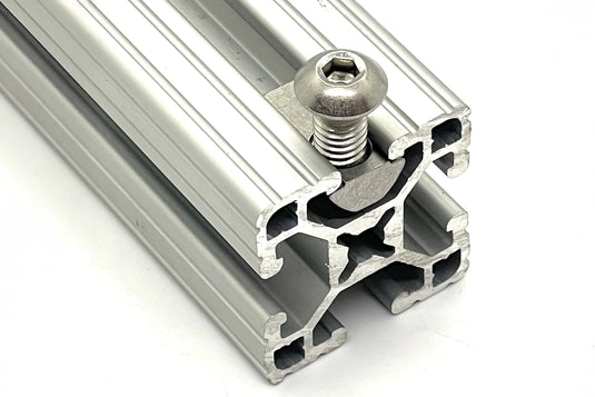 15S Roll-In T-Nuts w/ Ball Spring & Alignment Grooves - Stainless Steel (5/16-18 & 1/4-20 Thread)