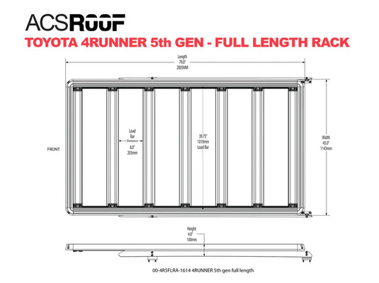 Leitner ACS ROOF | Over Cab Platform Rack for TOYOTA 4RUNNER - FULL LENGTH