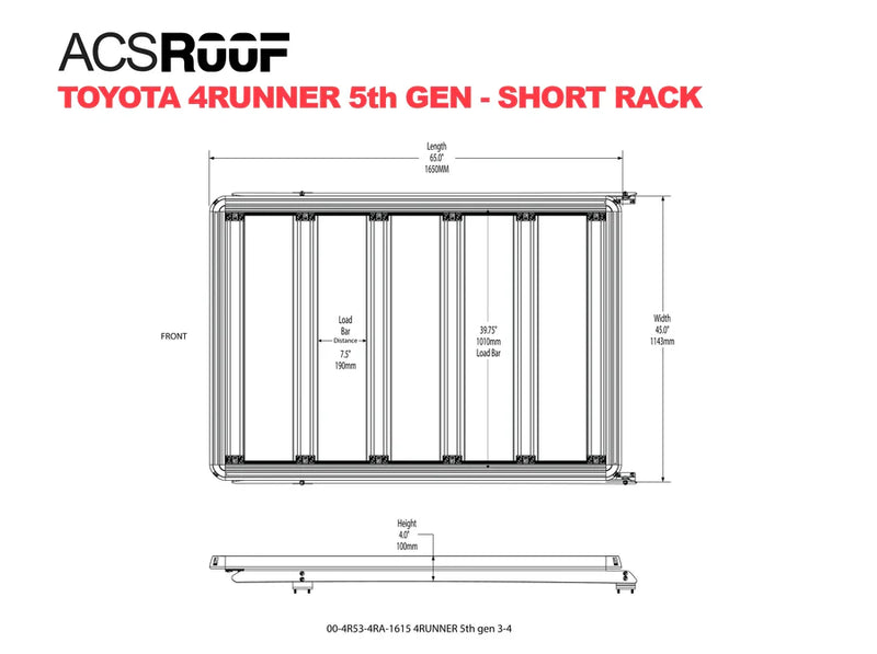 Load image into Gallery viewer, Leitner ACS ROOF | Over Cab Platform Rack for TOYOTA 4 RUNNER - 3/4 RACK

