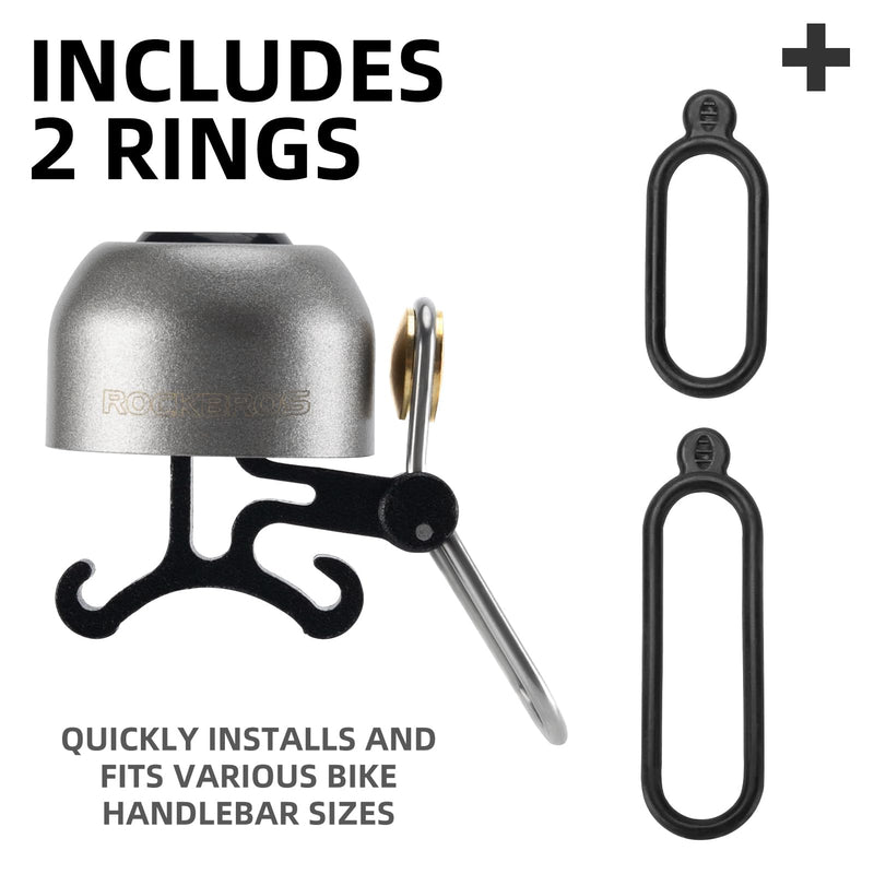 Load image into Gallery viewer, ROCKBROS 100dB Bike Bell, Loud Bicycle Bell for Adults &amp; Kids, Fits 0.87-1.34in Handlebars
