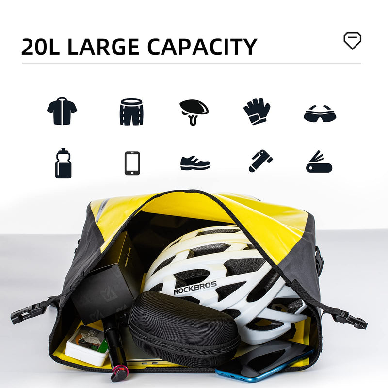 Load image into Gallery viewer, ROCKBROS 20L Triangle Waterproof Bike Rear Rack Pannier Bag for Grocery Touring Cycling
