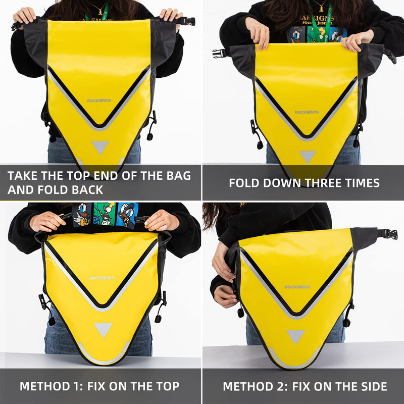 Load image into Gallery viewer, ROCKBROS 20L Triangle Waterproof Bike Rear Rack Pannier Bag for Grocery Touring Cycling
