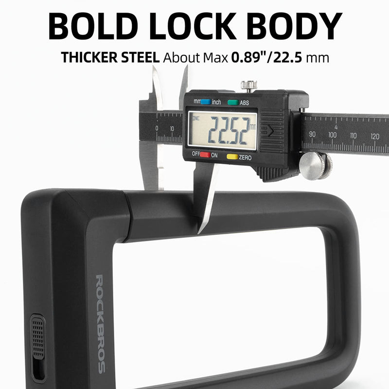 Load image into Gallery viewer, ROCKBROS Bike U Lock, Heavy Duty Anti Theft Bike U Lock with Cable Silicone Cover
