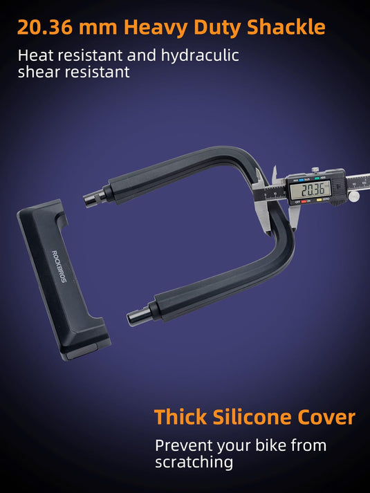ROCKBROS Bike Lock Set Heavy Duty Bike U Lock with 4 Ft Security Steel Cable