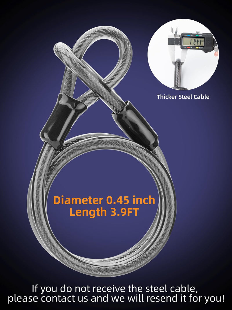 Load image into Gallery viewer, ROCKBROS Bike Lock Set Heavy Duty Bike U Lock with 4 Ft Security Steel Cable
