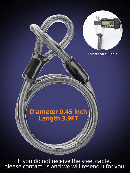 ROCKBROS Bike Lock Set Heavy Duty Bike U Lock with 4 Ft Security Steel Cable