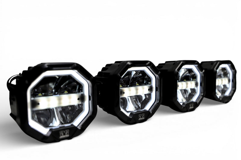 Load image into Gallery viewer, 5 Light U-Con Interlocking Off Road LED Pod With Amber or White DRL Running Light
