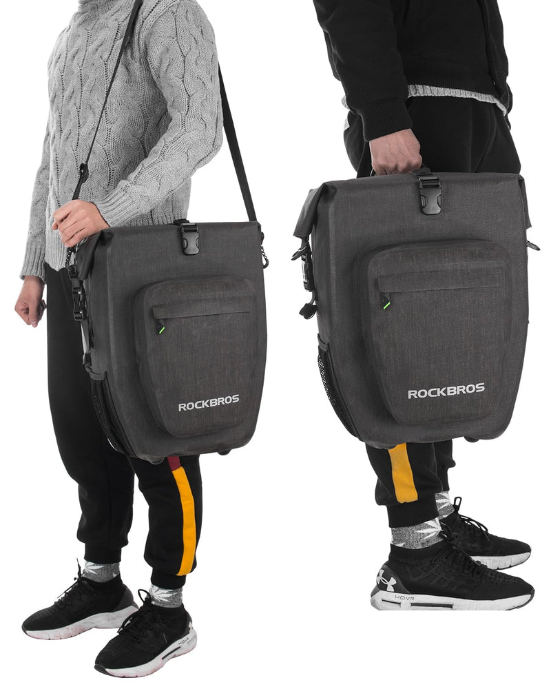 Load image into Gallery viewer, ROCKBROS 27L Waterproof Bike Pannier Bag Grocery Touring Cycling Large Capacity Rear Rack Bag
