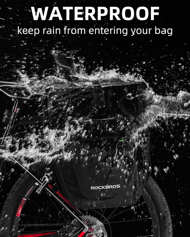 Load image into Gallery viewer, ROCKBROS 27L Waterproof Bike Pannier Bag Grocery Touring Cycling Large Capacity Rear Rack Bag
