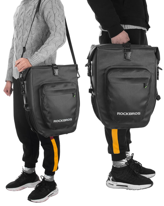 ROCKBROS 27L Waterproof Bike Pannier Bag Grocery Touring Cycling Large Capacity Rear Rack Bag