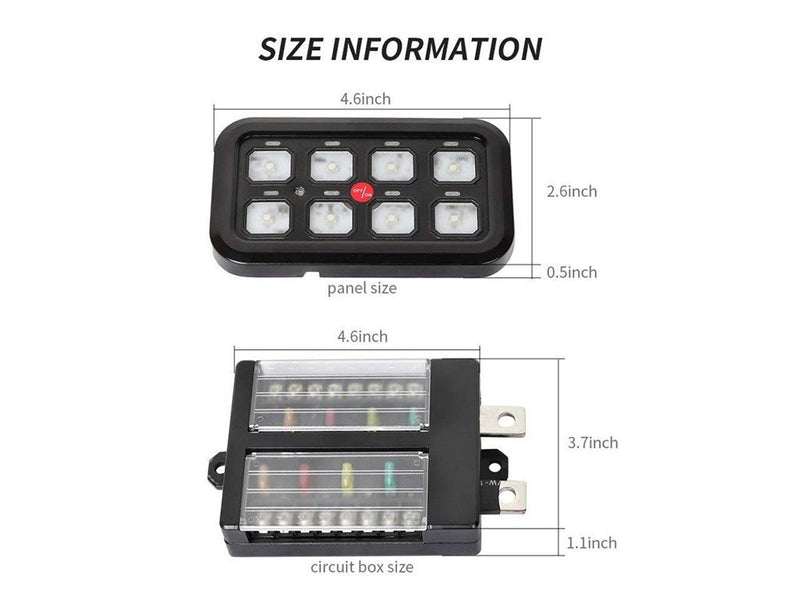 Load image into Gallery viewer, Vehicle Accessory 8 Switch Control System (Blue Backlighting)
