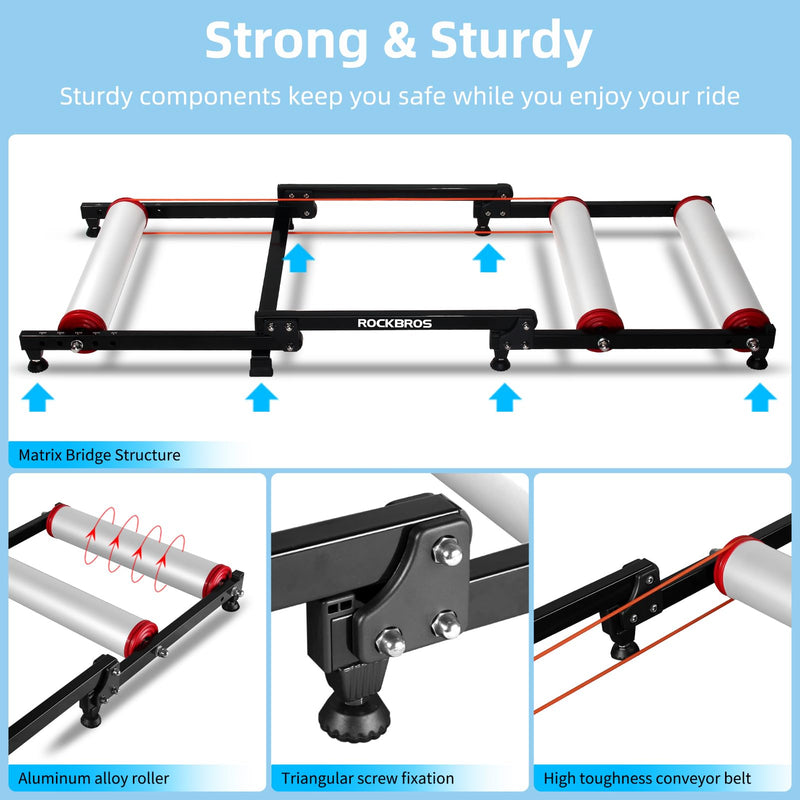 Load image into Gallery viewer, Foldable Adjustable Bike Rollers with Resistance for Indoor Exercise
