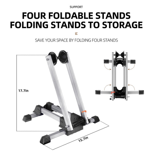Foldable Alloy Indoor Bike Stand for 20"-29" Wheels
