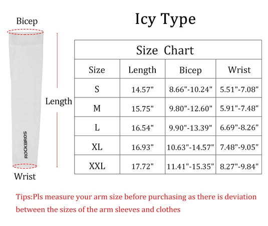 ROCKBROS Sun Protection Arm Sleeves Cooling for Running Golf Fishing Cycling