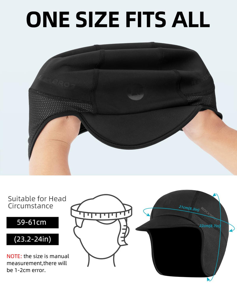 Load image into Gallery viewer, ROCKBROS Winter Cycling Caps for Men Women Windproof Hat with Sun Visor Under Helmet Liner
