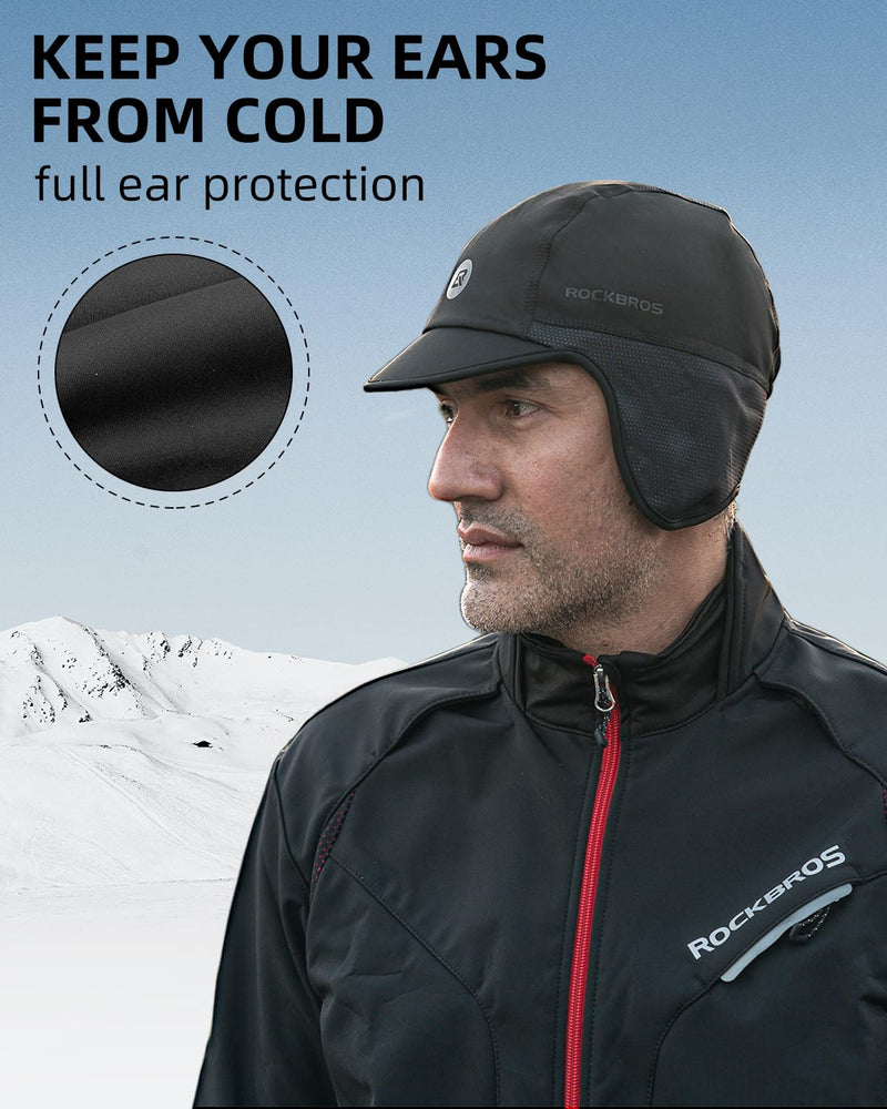 Load image into Gallery viewer, ROCKBROS Winter Cycling Caps for Men Women Windproof Hat with Sun Visor Under Helmet Liner
