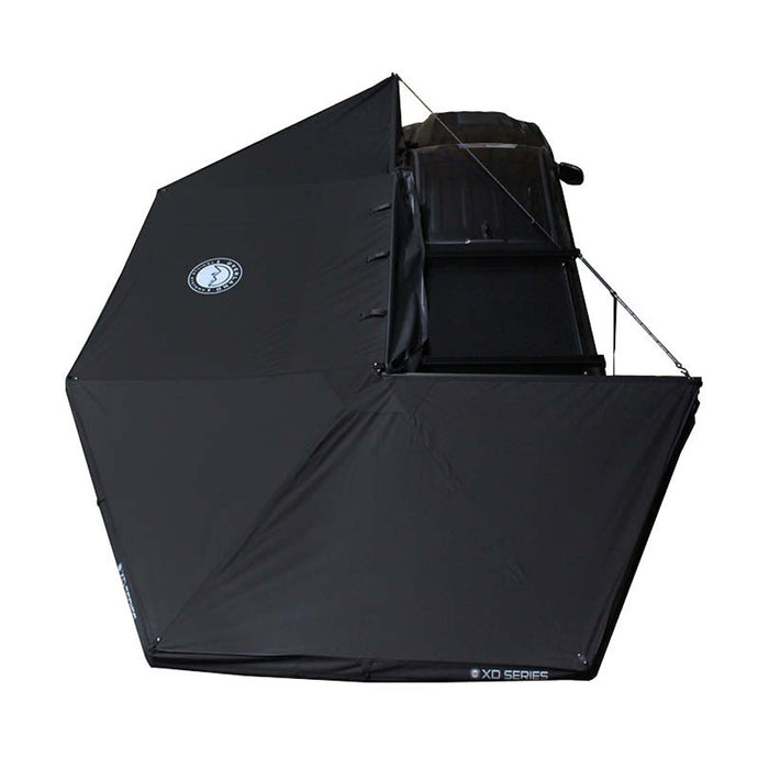 OVS XD Nomadic 270 Degree Awning W/Lights & Black Out - Black Body, Grey Trim & Black Travel Cover