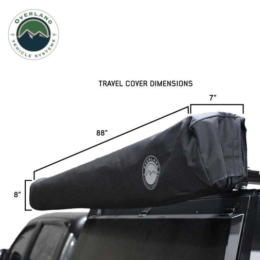 OVS XD Nomadic 270 Degree Awning W/Lights & Black Out - Black Body, Grey Trim & Black Travel Cover