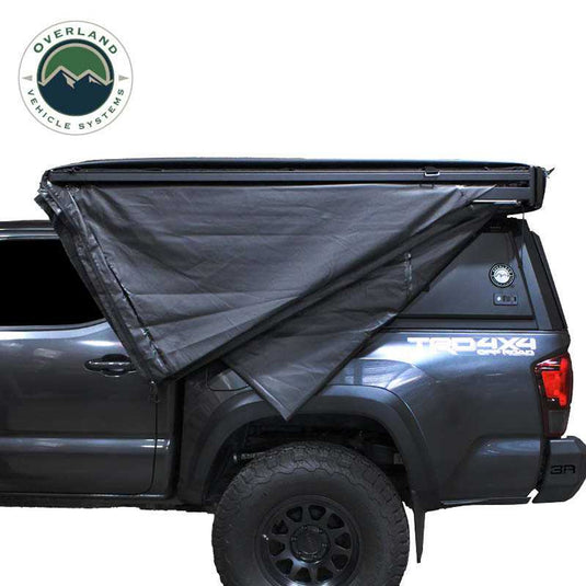 OVS XD Nomadic 270 Degree Awning W/Lights & Black Out - Black Body, Grey Trim & Black Travel Cover