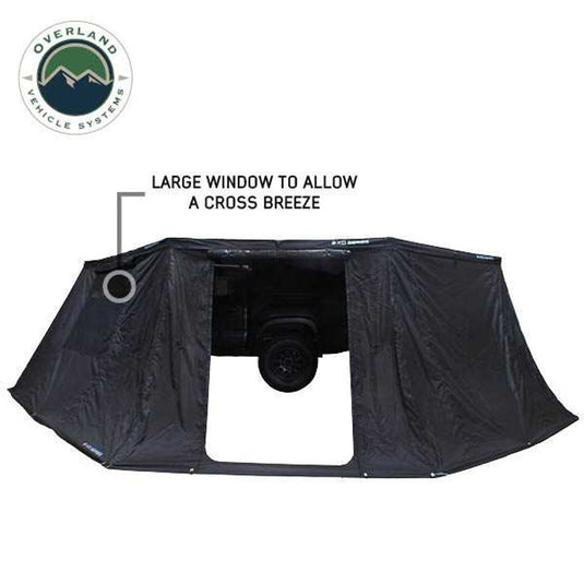 OVS XD Nomadic 270 Degree Awning & Wall Kit Combo - Lights, Black Out, Black Body , Trim, and Travel Cover