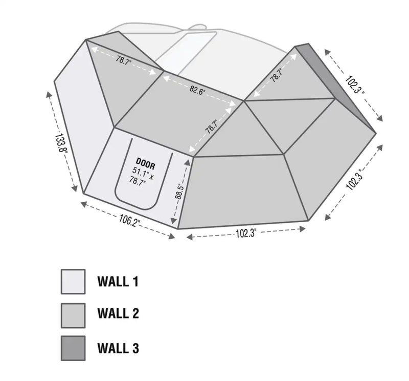 Load image into Gallery viewer, OVS XD Nomadic 270 Degree Awning Walls W/Black Out, Black Body and Trim W/Storage Bag
