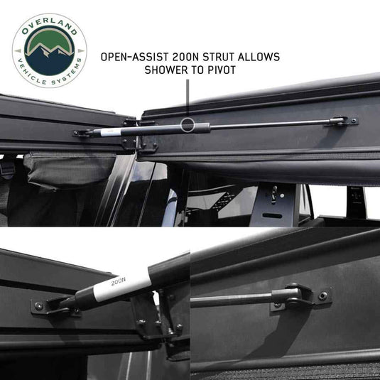 OVS XD Nomadic 90 Degree Pivot Shower Awning - Quick Deploying w/Light Strip & Black Out