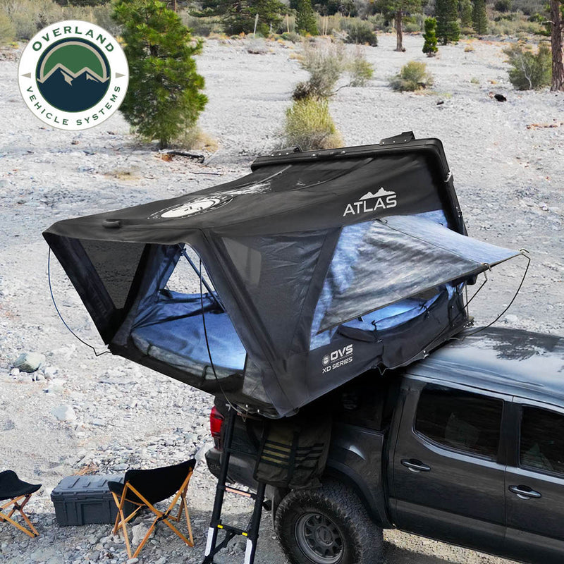 Load image into Gallery viewer, Overland Vehicle Systems XD Atlas Cantilever ABS Hard Shell Roof Top Tent, Blue Body &amp; Black Rainfly
