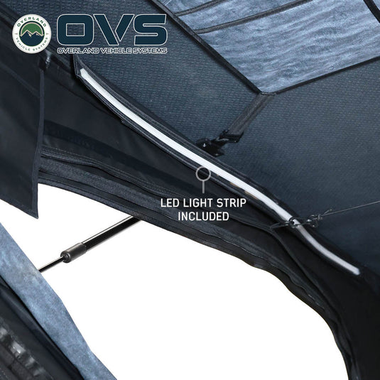 Overland Vehicle Systems XD K2 Clam Shell Pop Up 2 Person Aluminum Hard Shell Roof Top Tent, Blue Body & Black Rainfly
