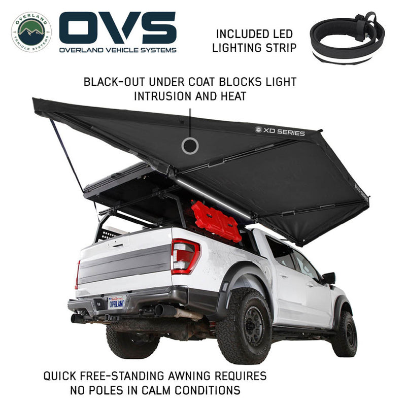 Load image into Gallery viewer, OVS XD Nomadic 180 LTE Awning - Black Fabric and Travel Cover Universal
