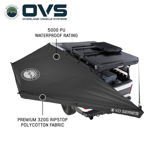 OVS XD Nomadic 180 LTE Awning - Black Fabric and Travel Cover Universal