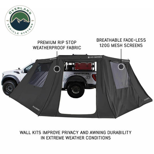OVS XD Nomadic 180 LTE Awning Walls - Black Fabric and Trim - Universal