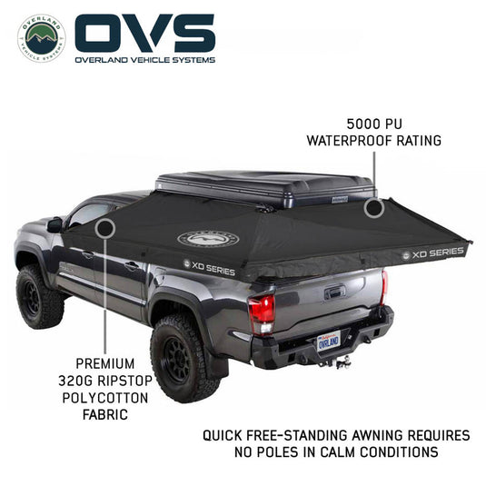 OVS XD Nomadic 270 LTE Awning - Black Fabric and Travel Cover