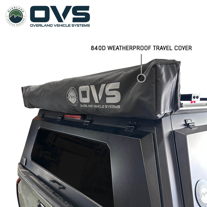 Load image into Gallery viewer, Overland Vehicle Systems XD Nomadic 315 Degree Awning - Black Fabric and Travel Cover
