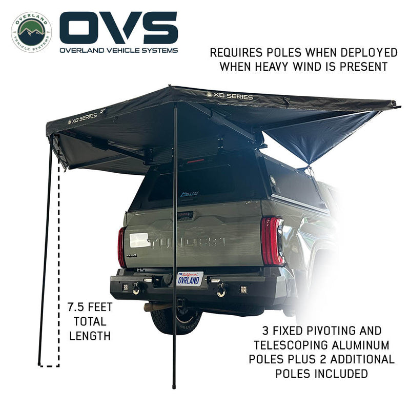 Load image into Gallery viewer, Overland Vehicle Systems XD Nomadic 315 Degree Awning - Black Fabric and Travel Cover
