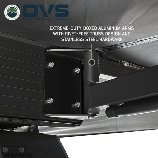 Overland Vehicle Systems XD Nomadic 315 Degree Awning - Black Fabric and Travel Cover