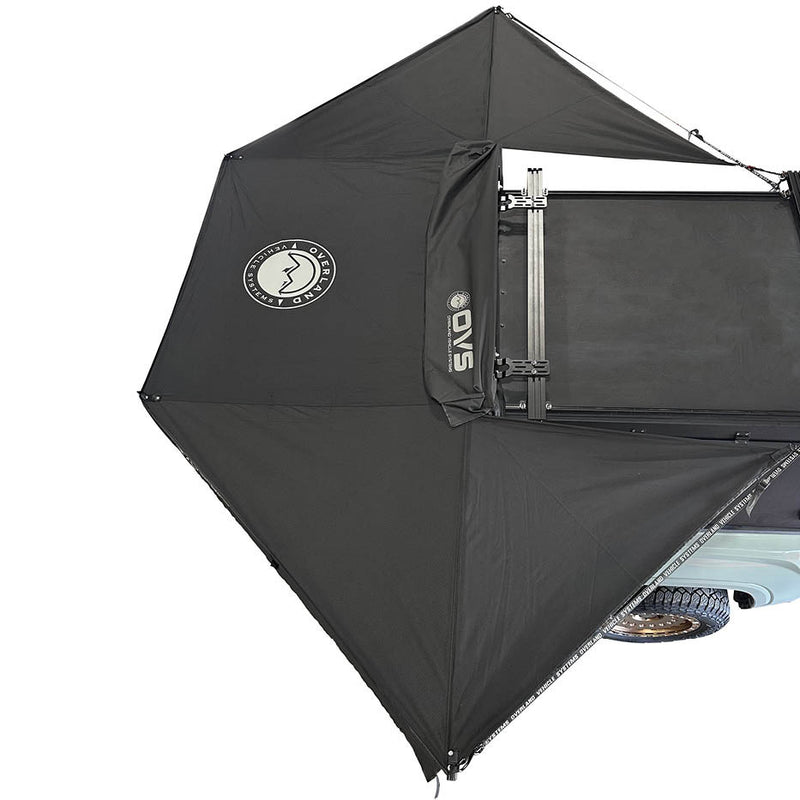 Load image into Gallery viewer, Overland Vehicle Systems XD Nomadic 315 Degree Awning - Black Fabric and Travel Cover
