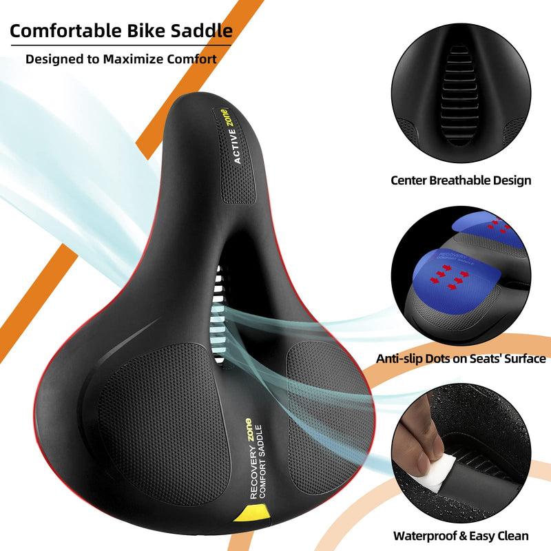 Load image into Gallery viewer, ROCKBROS Comfort Bike Saddle Soft Wide Seat for Men Women with Shock Absorption
