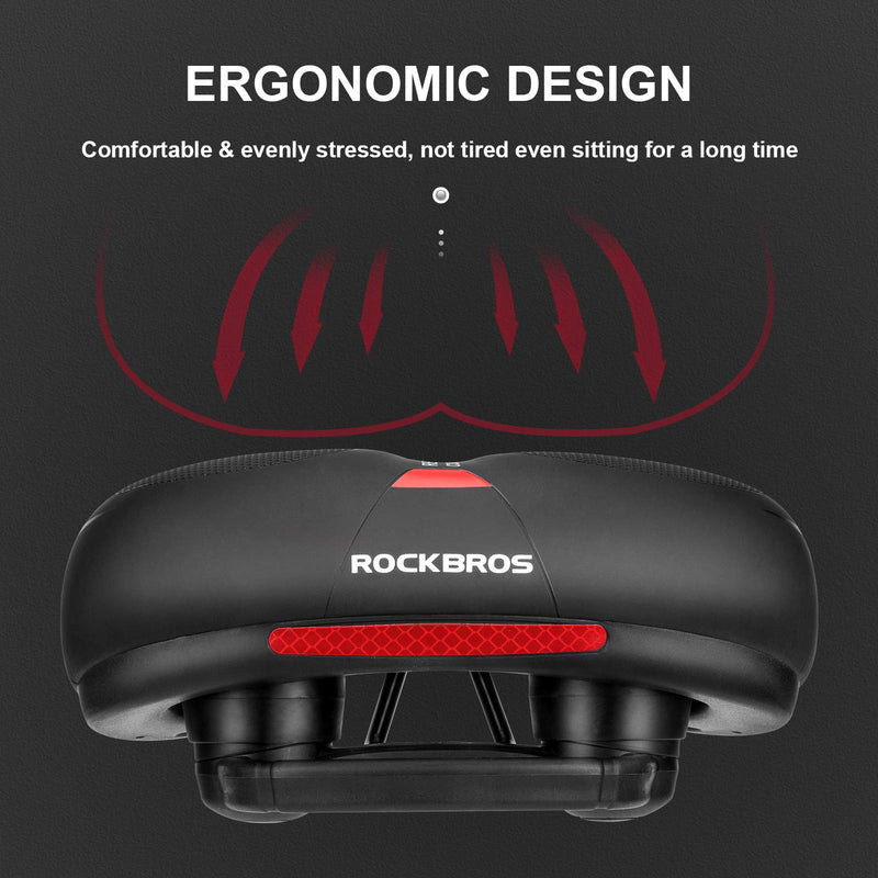 Load image into Gallery viewer, ROCKBROS Comfort Bike Saddle Soft Wide Seat for Men Women with Shock Absorption
