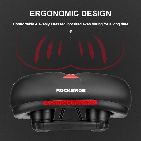 ROCKBROS Comfort Bike Saddle Soft Wide Seat for Men Women with Shock Absorption