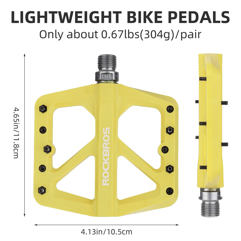 Load image into Gallery viewer, ROCKBROS Mountain Bike Pedals Lightweight Nylon DU Bearing 9/16" MTB Flat Bike Pedals
