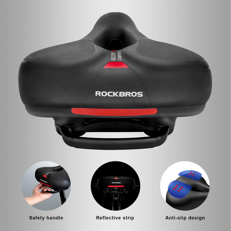 Load image into Gallery viewer, ROCKBROS Comfort Bike Saddle Soft Wide Seat for Men Women with Shock Absorption
