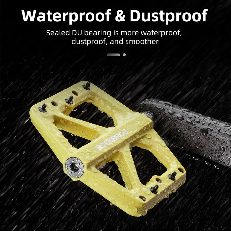 Load image into Gallery viewer, ROCKBROS Mountain Bike Pedals Lightweight Nylon DU Bearing 9/16" MTB Flat Bike Pedals
