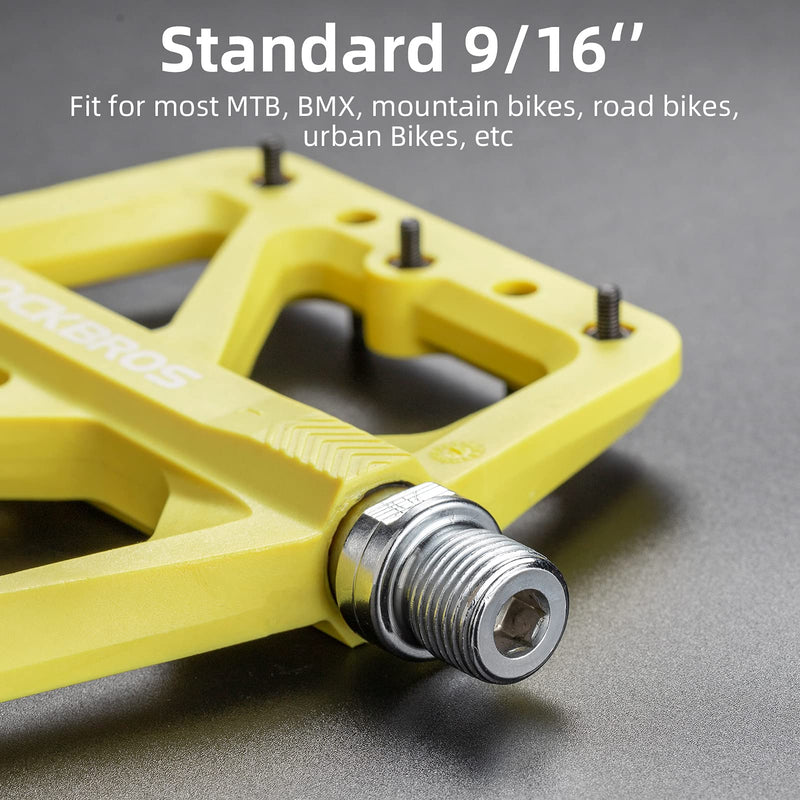 Load image into Gallery viewer, ROCKBROS Mountain Bike Pedals Lightweight Nylon DU Bearing 9/16" MTB Flat Bike Pedals
