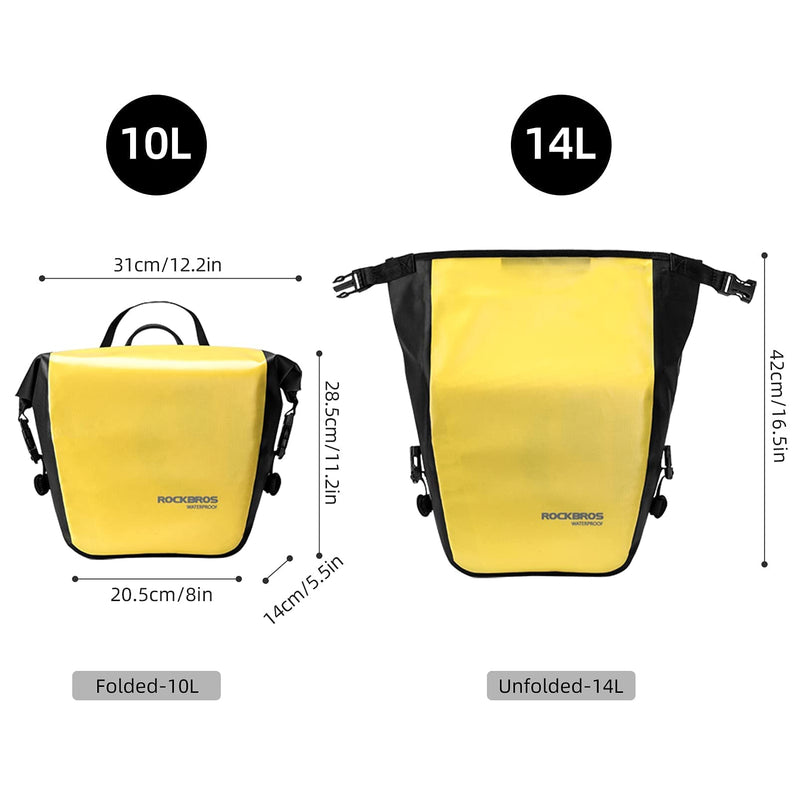 Load image into Gallery viewer, ROCKBROS Front Roller Panniers Bag Sturdy with Handle Shoulder Strap 1 Pair
