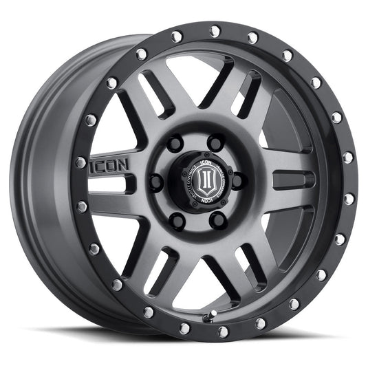 ICON Vehicle Dynamics Six Speed wheel in gunmetal with black ring