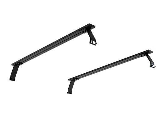 Front Runner Double Load Bar Kit for Toyota Tundra 5.5' Crew Max 2007-Current, durable roof rack cross bars on white background.