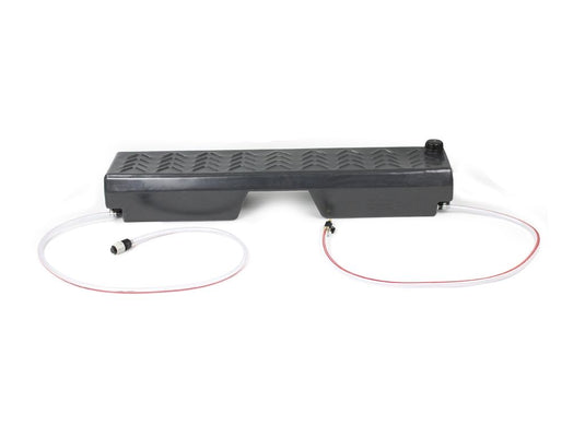 Front Runner Footwell Water Tank with hoses on white background designed for vehicle water storage solutions.
