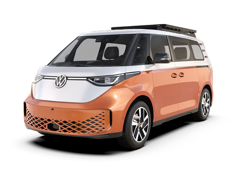 Load image into Gallery viewer, Volkswagen ID Buzz with Front Runner Slimline II Roof Rack Kit installed.
