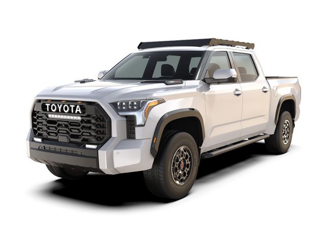 Load image into Gallery viewer, Alt text: &quot;2022 Toyota Tundra Crew Cab with Front Runner Slimsport Roof Rack Kit installed, showcasing streamlined design and durable construction for outdoor enthusiasts.&quot;
