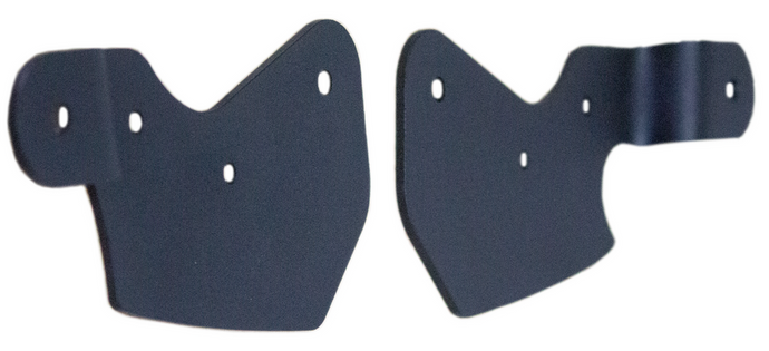 Alt text: inchFishbone Offroad cowl pod light bracket set for 2022-Current Ford Bronco, black powder-coated steel brackets.inch